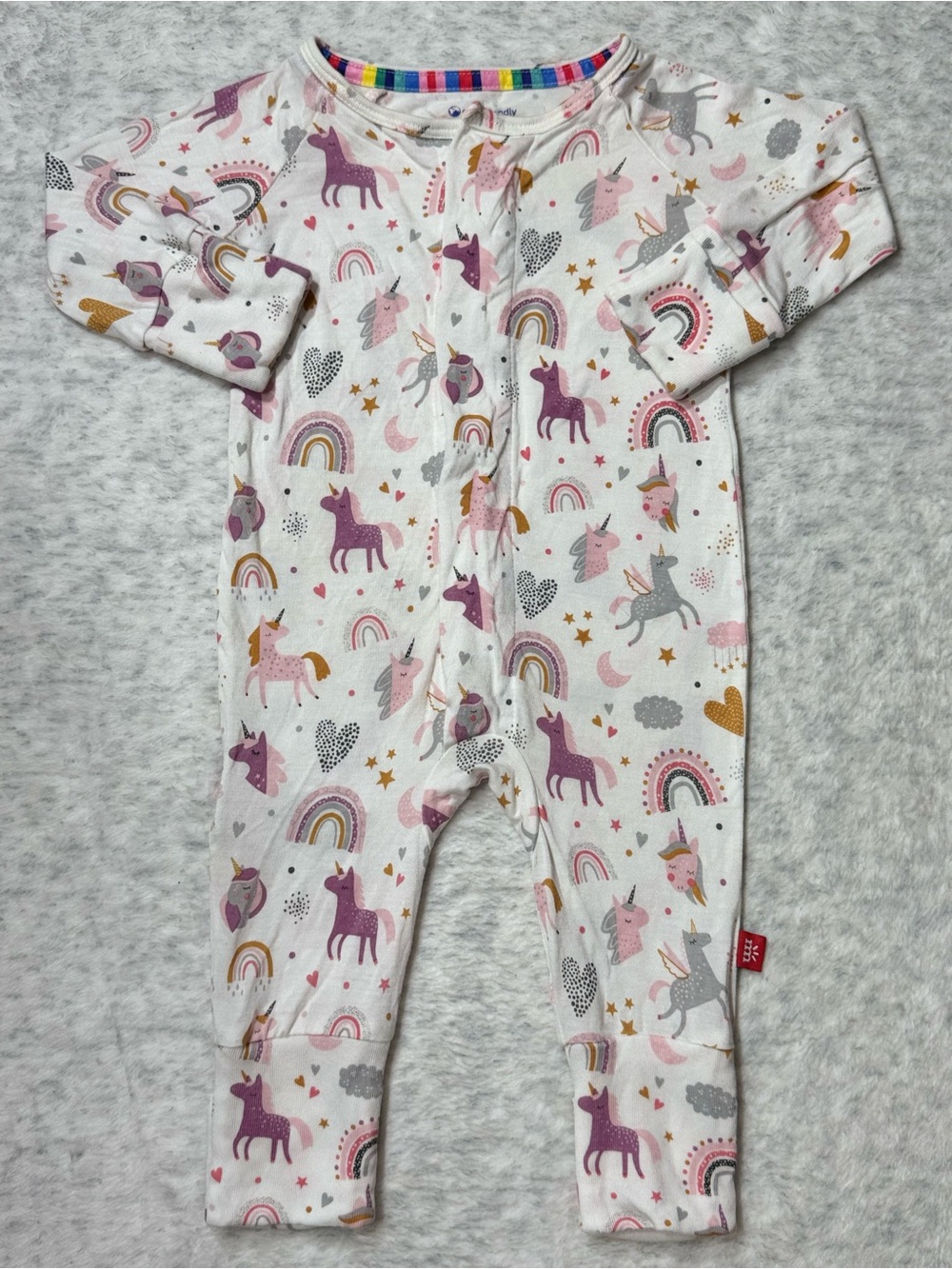 Magnetic Me Unicorn Rainbow Footless Sleeper 0-3M Baby Girl Modal Convertible